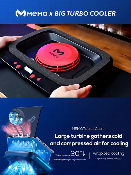 Memo FL08 Laptop Cooling Fan 2400RPM Turbo Compressed Air Cooler RGB Kipas  Pendingin Laptop Untuk Grafis Dan Gaming - Lazada | Lazada Indonesia