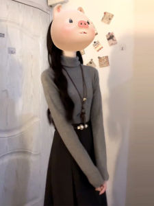 Ge·an·fei | French High Neck Knit Dress