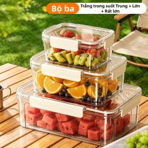 MEIZHUFU | Hộp Lưu Trữ Dung Lượng Lớn Minh Bạch Chất Lượng Thực Phẩm cho Đồ Dã Ngoại