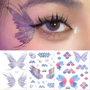 Dorisna Stiker Makeup สติกเกอร์แทททู บรรจุภัณฑ์ ฝันสติ๊กเกอร์ Stiker ติดรอยสักแบบผงกากเพชรระยิบ ในเทศกาลดนตรี