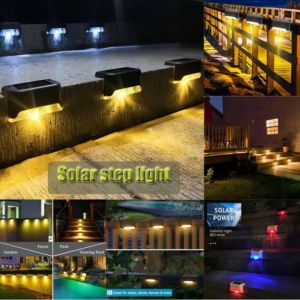 8PCS Outdoor LED Solar Power Light Fence Light IP65 Waterproof Home Garden Step Stair Deck Lights Balcony Fence Landscape Lamp Patio Pathway Step Yard