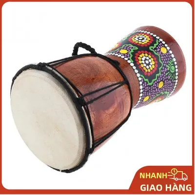 Trống Djembe Châu Phi Chạm Khắc Thủ Công 6 Inch Làm Từ Gỗ Nguyên Khối Da Dê Nhạc Cụ Truyền Thống Từ Trung Quốc Đại Lục