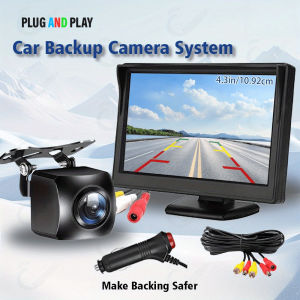 4.3-Inch Display HD Backup Camera Kit Plug and Play Adjustable Mounting Angle Perfect for Cars Pickup Trucks Caravans SUVs