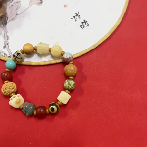 Manik复古民族风多宝手串 · 天然十八籽×玛瑙天珠×菩提福猫珠｜男女文玩手链Vintage Ethnic Style Multi-Gemstone Bracelet