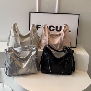 Tas Selempang & Bahu Tas Pita Wanita 2024 Model Baru Korea Fashion Tote Tas Santai Besar Kapasitas Tas Satu Bahu Tas Tangan