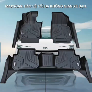 CAMRY 2019+: Thảm lót sàn MAXXCAR nhựa TPE đúc 5D cho xe TOYOTA CAMRY 2.0G& 2.5Q + Bộ rối logo Toyota