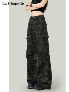 High Waist American Style Spicy Girl Multi Pocket Loose Slimming Camo Workwear Jeans Womens Casual High Waist Denim Pants