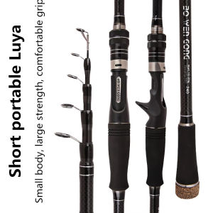 Outdoor trout fishing with spinning shuttle type ultra light carbon fiber portable telescopic fishing rod lure throwing rod