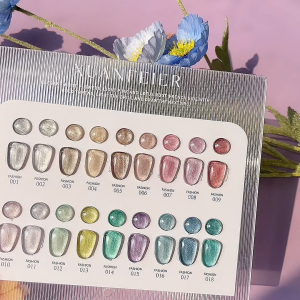 【Ready to ship】Xuanfeier 18 colors marble color free cat eye color chart magnetic very shiny and delicate effect