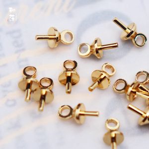 Gold Plated Copper DIY Jewelry Accessories Eyelet Pearl Beads Hanging Pendants Fashionable Craft Supplies Fresh Outlined