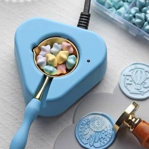 Bộ Muỗng + Bếp Đun Sáp Sealing Wax Bằng Điện - Lò Nung Sáp Niêm Phong Bì Thư Craft Thiệp Làm Sổ Tay Trang Trí Bullet Journal Scrapbook Nhật Kí Stationery Home