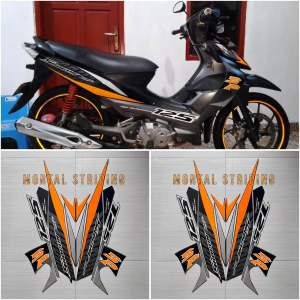 STIKER STRIPING MOTOR SHOGUN SP 125 2008 2009 HITAM ABU