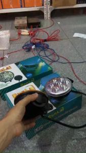 1 Cặp Đèn led chiếu sáng ô tô máy công trình xe cày dùng điện từ 12-24v. 7 mắt led chính hãng runlai. đường kính 11cm làm đèn sương mù đèn lùi.