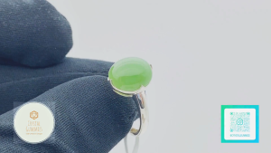 SG LOCAL - Authentic Hetian Jade 925 Silver Ring 和田玉碧玉925银戒子