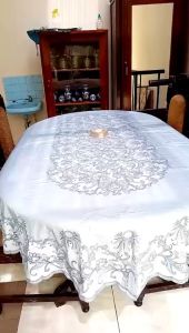 Taplak Meja Jumbo Anti Air Waterproof Bentuk Lonjong 6 Sampai 8 Kursi Bentuk Oval