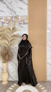 MedinaGallery - Abaya Arumi Set Khimar Bergo Crinkle Airflow / Gamis All Size Dress Abaya Premium
