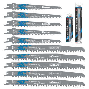 EZARC 10PCS Wood Pruning Reciprocating Saw Blades 5pcs 6inch(150mm) + 5pcs 9inch(225mm) 5TPI CRV Reciprocating Saw Blades