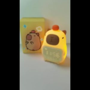Capybara Alarm Clock with Night Lights Sleep Wake Up Clocks Desk Lamp Creative Room Bedsides Decoration Cute Gifts for Childrens