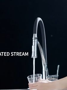Vòi rửa chén nóng lạnh gắn chậu cần mềm Silicon HODABOSSVòi rửa bát gắn chậu đồng thau mạ NIKEN đầu vòi 2 chết độ xả