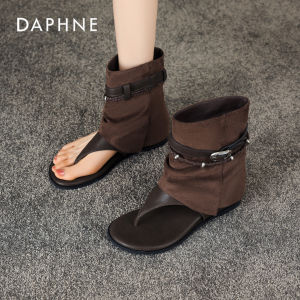 Daphne | Trendy Western Flared Roman Flat Toe Clip Sandals