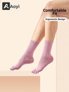 AOYI | Non-slip Professional Pilates Socks Five-toed Mid-Calf Socks
