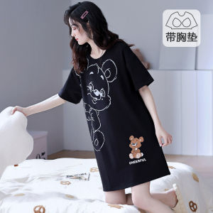 ชุดนอนผู้หญิงผ้าฝ้ายแท้ฤดูร้อน ชุดนอนเซ็กซี่สำหรับผู้หญิง ชุดนอนฤดูร้อน ชุดนอนผู้หญิง ชุดนอนผู้หญิงแบบมีแผ่นรองหน้าอก ชุดนอนผู้หญิง