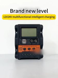 Six-Protection LCD Large Screen Solar Controller 12V/24V with Photovoltaic Light Control Monitoring Current and Voltage Display Time Control and Safety Features