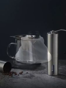【สำเร็จด้วย อัตราแลกเปลี่ยน】เครื่องบดกาแฟสแตนเลสคู่มือเครื่องบดเมล็ดกาแฟอุปกรณ์บดสแตนเลสสำหรับบดเมล็ดกาแฟเครื่องบดกาแฟแบบพกพา Coffee Bean Grinder