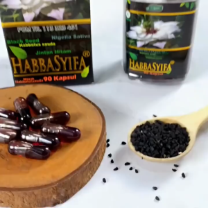 Obat Radang Tenggorokan Sakit Menelan Tonsil Batuk Berdahak Gondokan HABBASYIFA 90 Kapsul Jintan Hitam