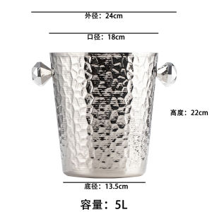 Hand Hammered Gold ถังน้ําแข็งสแตนเลสสําหรับงานปาร์ตี้แชมเปญไวน์ Ice Block ตกแต่ง Barrel ขนาดใหญ่และขนาดเล็ก