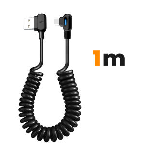 OLAF | Cáp Dữ Liệu Lò Xo USB C Sang Type C 6A Dual Elbow Sạc Nhanh Có Thể Thu Gọn Dành Cho Điện Thoại Samsung Xiaomi