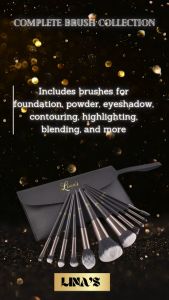 LINA’S Professional Brush Set – Complete 11-Piece Makeup Brushes