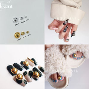 Luna Original Vintage Nail Art Metal Half round Pearl Color Block Unique Personality Wearable Nail Tips Bright Color Series