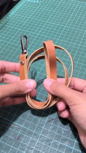 Lanyard Name Tag Genuine Leather I/ Tali Strap ID Card Kulit Sapi Asli