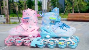 Sepatu Roda Anak Perempuan Laki Laki Pink Biru Merah Untuk Pemula Belajar Inline Skate