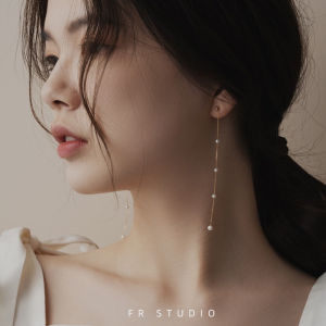 Mini Natural Small Pearl Super Long Earring Clasps 14K Gold Plated Womens Fashion Jewelry Ear Cuffs New 2025  Design