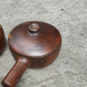 Claypot Gagang Tanah Liat Teflon Panci Sapo Nabe Hot Plate Gerabah Tahan Panas - Diameter 16 cm & 15 cm
