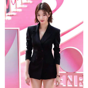 French Elegant Slim Fit Double-Breasted Ladies Blazer Autumn Winter