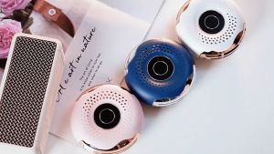 T11 Donut mini fan 100level high-speed fan folding stand desktop portable hanging neck LED display Small air conditioner