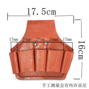 Mens Multifunctional Tool Waist Bag Electricians Small Leather Repair Set Thickened Pure Cowhide Tool Pouch Workwear
