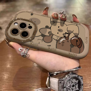 Adorable Bear Wood Fish Silicone Phone Case Full Cover Anti-Fall for Huawei Honor 100 pro Compatible with Honor 90 80 70 60 50 Se 30