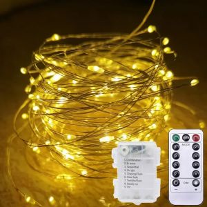 2/5/10/20m LED Fairy Wire String Light Remote Battery Box Wedding Garland Outdoor Mothers Day Muslim Ramadan Room Decoration
