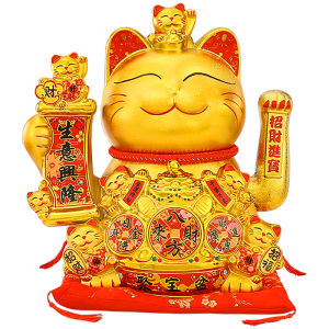 Lucky Cat Figurine 9-Tier Extra Large Automatic Wave Hello Shop Opening Gift Living Room Home Decoration Wealth Brining Cat 2024 New Model