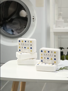 25pcs/box  Travel Packed  Laundry Sheets Portable Box Detergent Tablets Cloths Washing Paper Sheet
