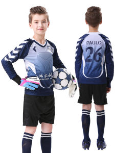 Childrens Goalkeeper Kit Soccer Uniform Set Male Child Full Set Collision Prevention Doorkeeper Suit Short Version Customizable
