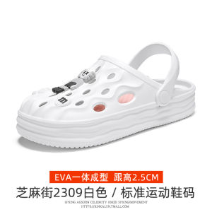 Womens Summer Soft Bottom Anti-Slip Hole Hole Shoes Dissolving Slippers Beachwear Half Slip Roman Style Flat Heel EVA Material