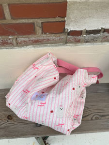 Trendy Cat College Style Striped Foam Single Layer Large Capacity Spring Autumn New Handheld Tote Bag Youth Daily Match