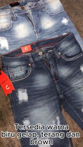 Celana Jeans Pendek Pria Model Sobek Origynal Jeans Denim