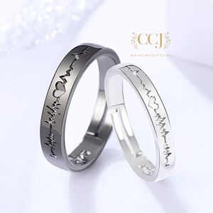 Cincin Couple Silver Adjustable S14 | Pasangan | Nikah | Lamaran | Hadiah | Tunangan 925 Perak | Aksesoris Pria Wanita