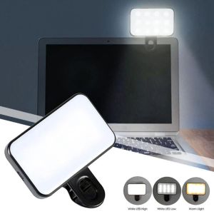 2025 New Portable Selfie Light 3 Modes Clip On Fill Light with Adjustable Brightness Mini Lighting Smartphone Tablet Computer